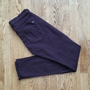 (24) rag & bone Skinny Cotton Blend Denim Jegging in Aged Wine Red Premium Denim